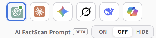 AI FactScan Prompt controls in the extension